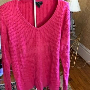 Talbots Pima cotton cable v neck. Wirnnabout‎ 5x